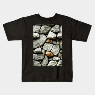 Simple Minimalistic Stone Wall, Faux Stone #9 Kids T-Shirt